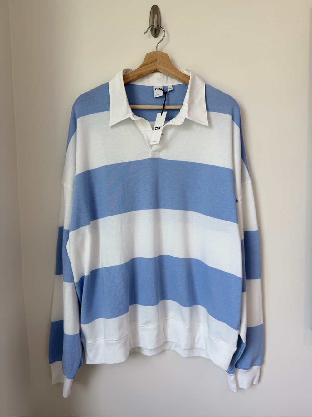 Aritzia Mighty Cotton Lomu Polo Rugby-Style Polo Shirt Size L NWT